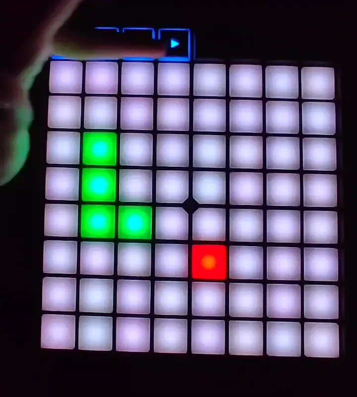 Video of snake being played on a Launchpad X.